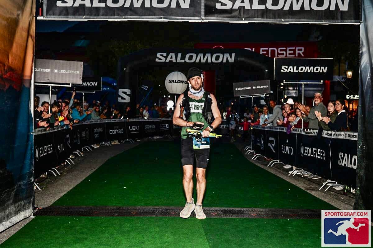 Graham Thornton finishing an ultramarathon race